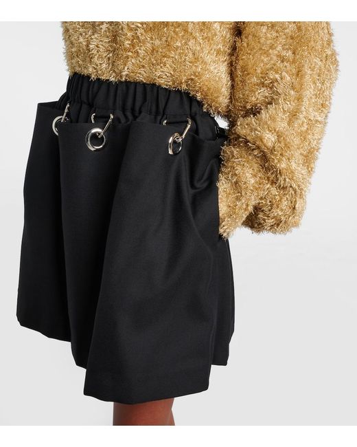 Noir Kei Ninomiya Black Wool Miniskirt