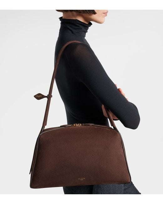 Alaïa Brown East West Leather Shoulder Bag