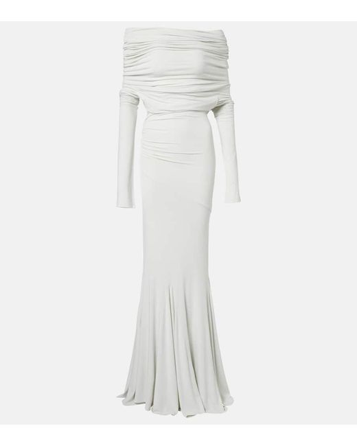 Entire studios White Bound Off-Shoulder Gown