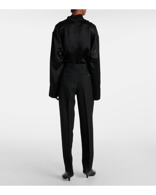 Pantaloni Regular A Vita Bassa di Totême  in Black