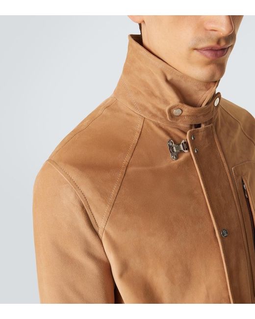 Brunello Cucinelli Brown Suede Field Jacket for men