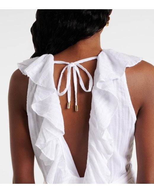 Melissa Odabash White Molly Open-Back Cotton Wrap Dress