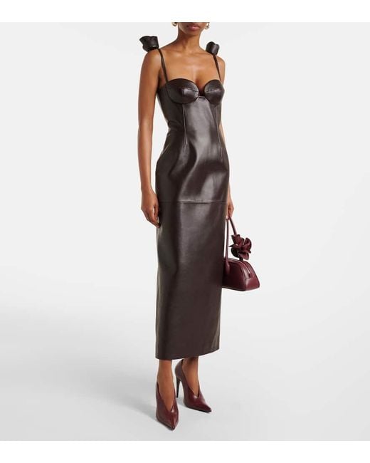 Magda Butrym Black Bustier-Kleid Aus Leder
