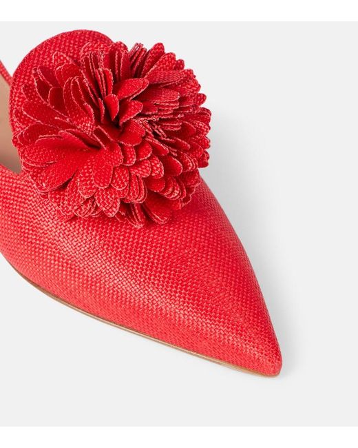 Aquazzura Red Couturier Applique Mules