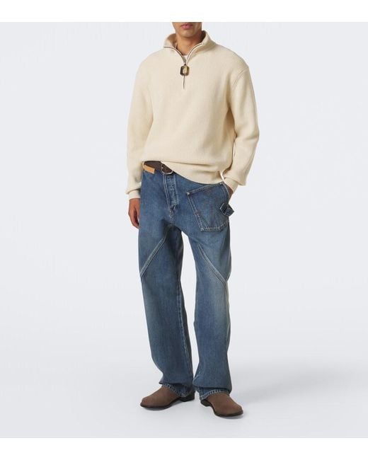 J.W. Anderson Blue Twisted Workwear Jeans for men
