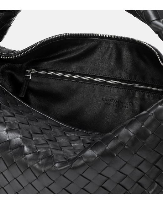 Bottega Veneta Black Jodie Small Intrecciato Leather Hobo Bag