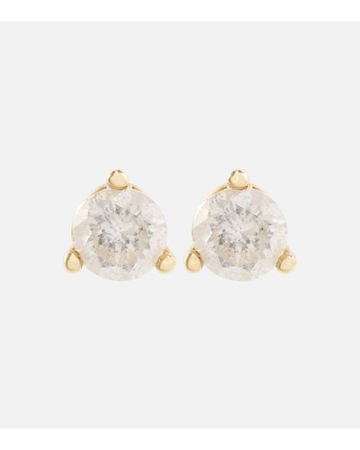 STONE AND STRAND White 14kt Gold Earrings With Diamonds