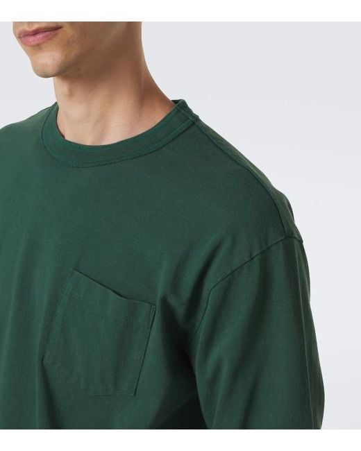 Sacai Green Cotton Jersey T-Shirt for men