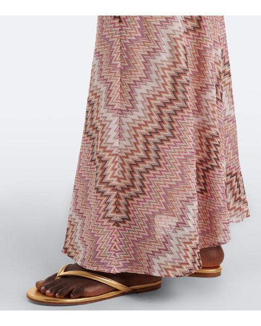 Missoni Pink Zigzag Knitted Maxi Skirt