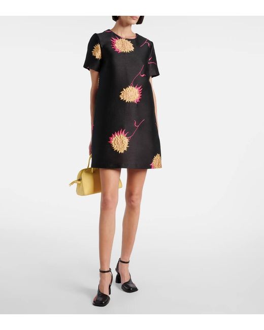 LaDoubleJ Black Swing Jacquard Minidress