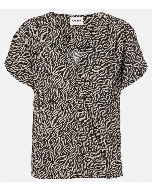 Isabel Marant Black Delocia Printed Top