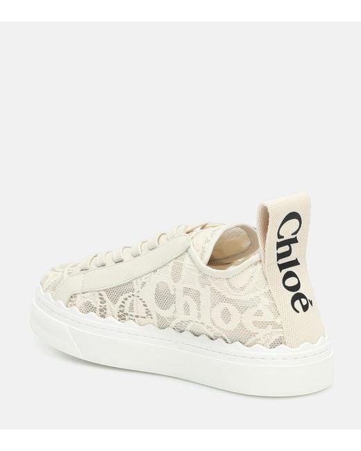 Chloé Natural Chloé 'Lauren' Low-Top Sneakers