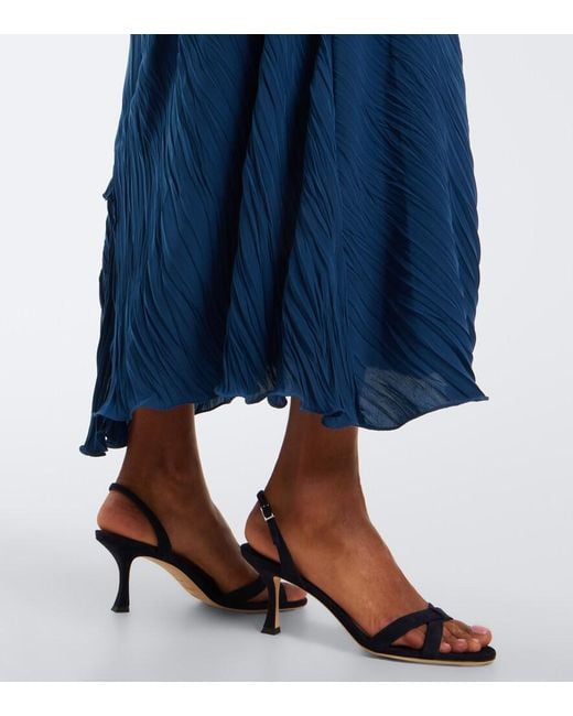 Jimmy Choo Blue Elsy Suede Slingback Sandals
