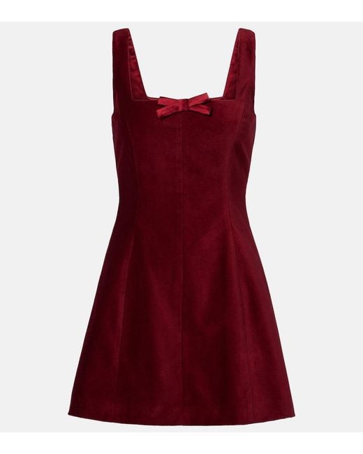 Markarian Red Brooke Cotton Velvet Minidress