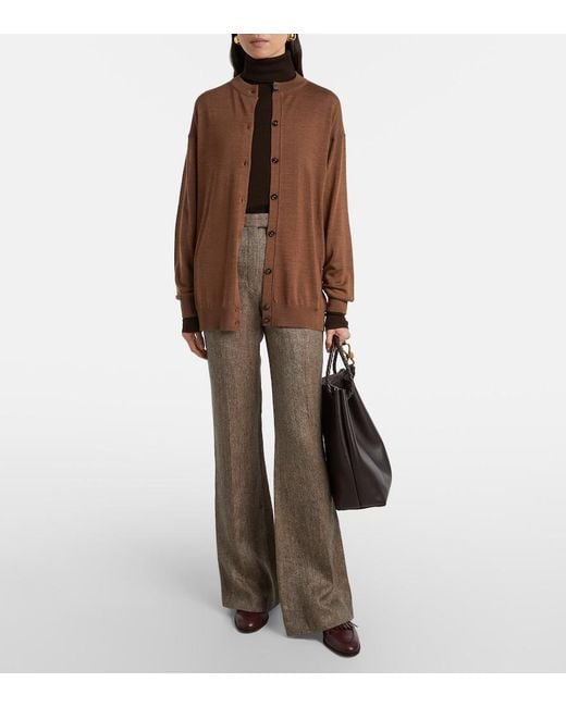 Tod's Brown Virgin Wool Cardigan