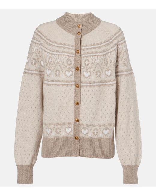 Khaite Natural Marc Fair Isle Cashmere Cardigan