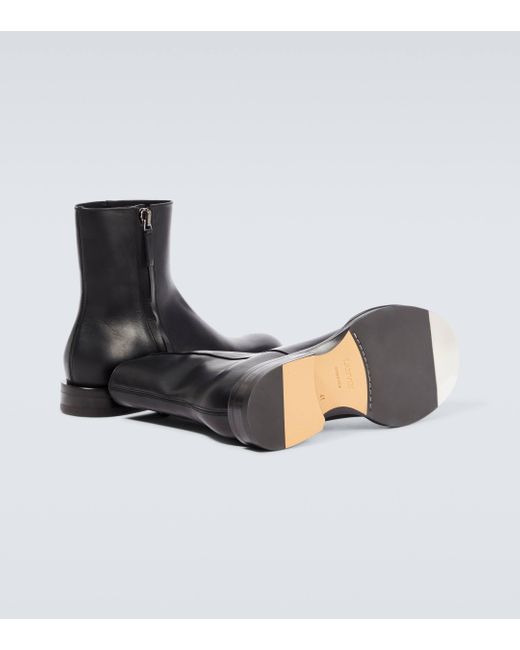 Lanvin Medley Leather Ankle Boots in Black for Men Lyst UK