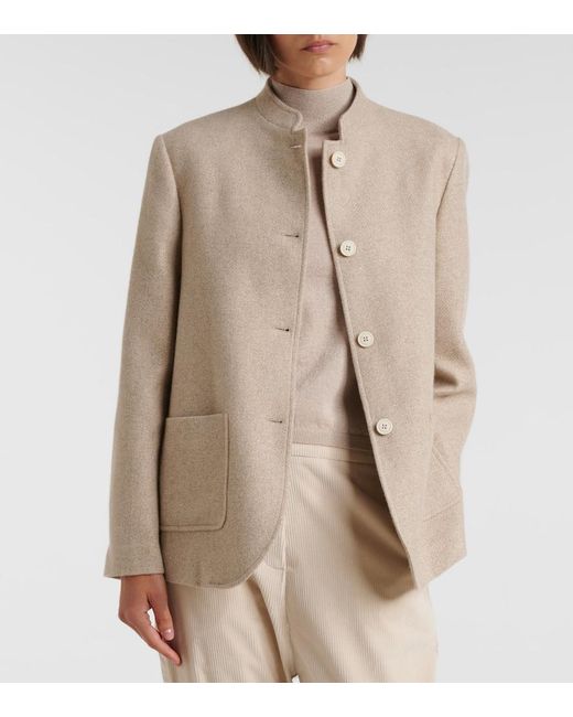 Eleventy Natural Cashmere And Silk Jacket