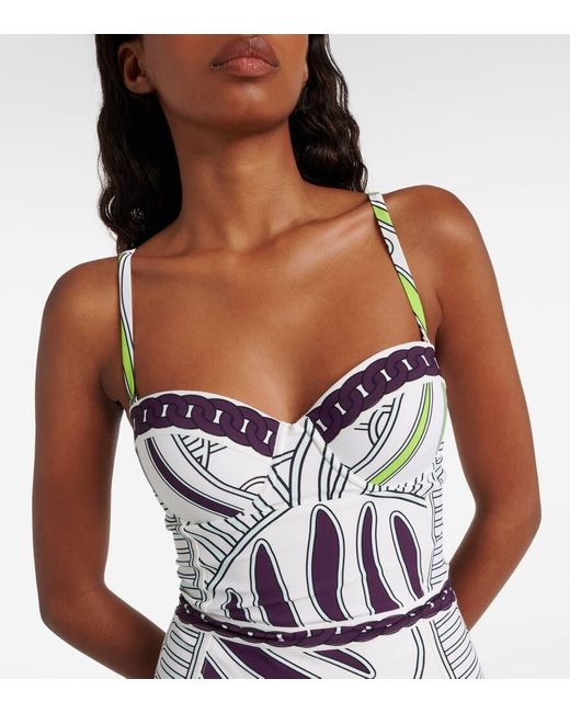 Tory Burch White Printed Swimsuit