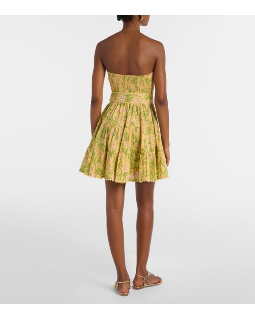 Poupette Yellow Christine Cotton Bandeau Minidress