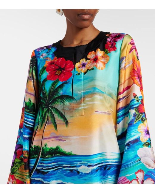 Dolce & Gabbana Blue Printed Kaftan