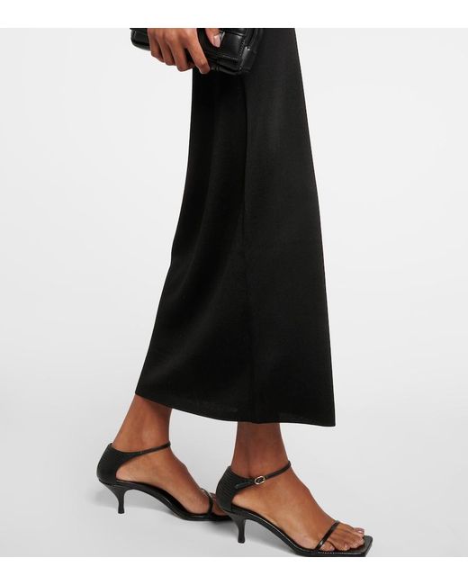 Totême Black Semi-Sheer Knitted Maxi Dress