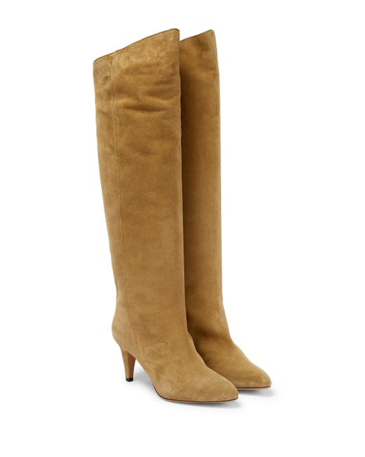 Natural Isabel Marant Lispa Suede Knee-high Boots in Brown Womens Shoes Boots Knee-high boots 