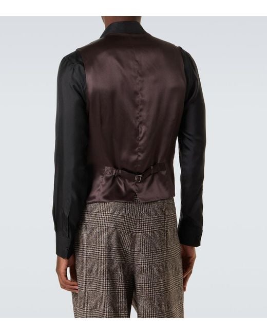 Dolce & Gabbana Brown Checked Pattern Vest for men