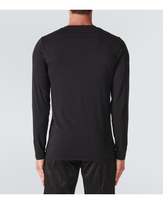 Tom Ford Black Slim-Fit Stretch Cotton And Modal-Blend Jersey T-Shirt for men