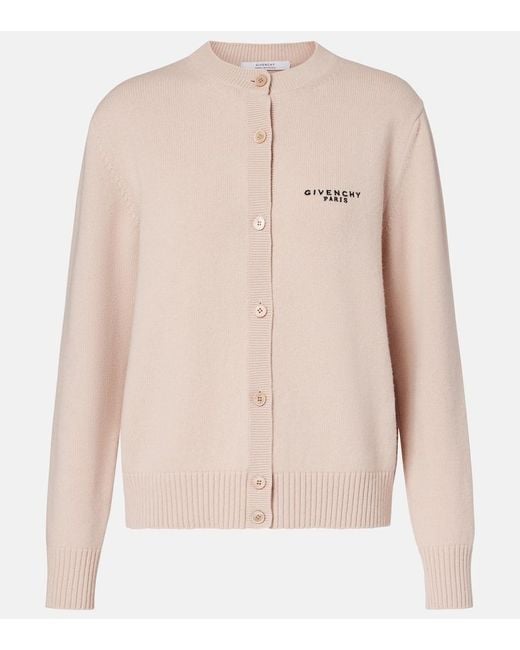 Givenchy Pink Cropped Wool And Cashmere Cardigan