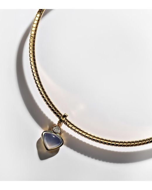 Marina B Metallic Trisolina 18Kt Pendant Necklace With Chalcedony And Diamonds
