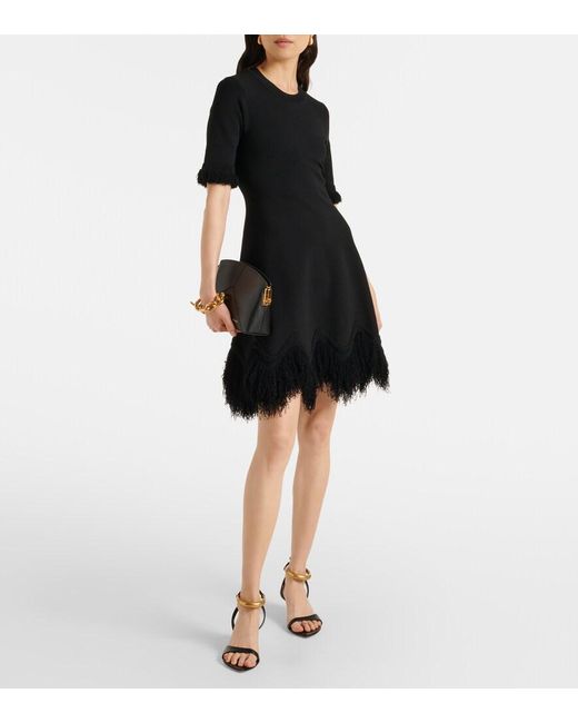 Ulla Johnson Black Vittoria Fringed Minidress