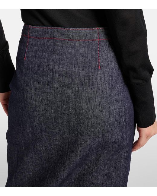 Alaïa Blue Denim Skirt Pants