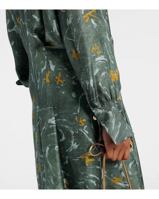 Altuzarra Green Felicia Studded Silk Maxi Dress