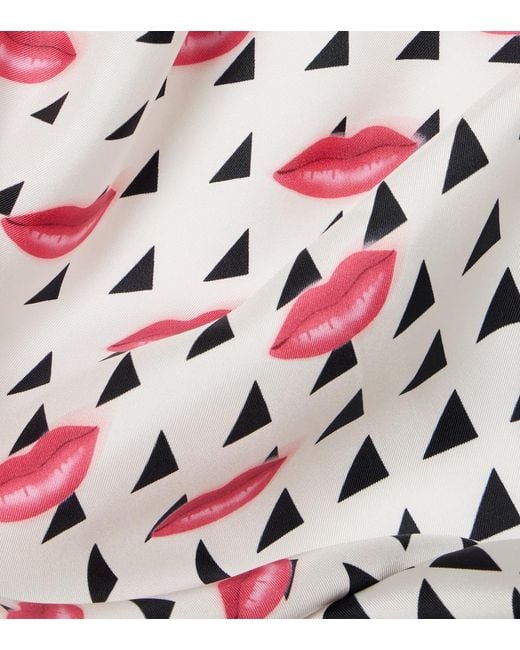 Prada Black Printed Silk Twill Scarf