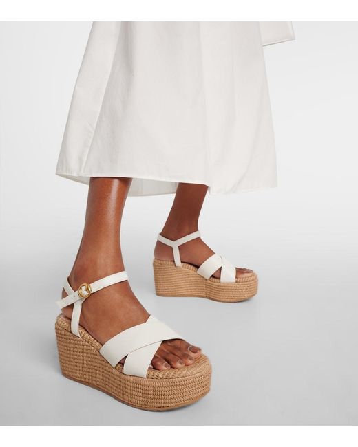 Gianvito Rossi Metallic Suede Wedge Sandals