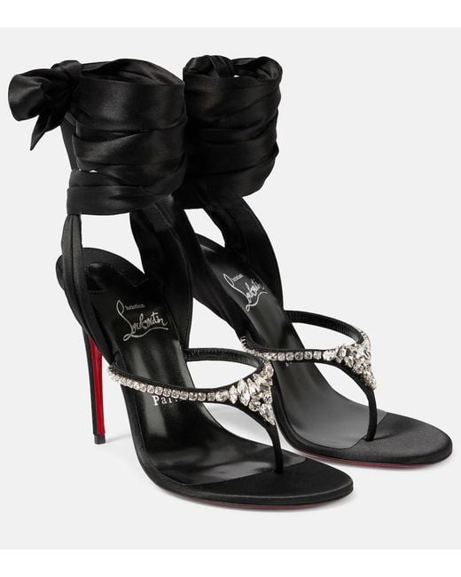 Christian Louboutin Black Just Queen Du Desert Embellished Sandals