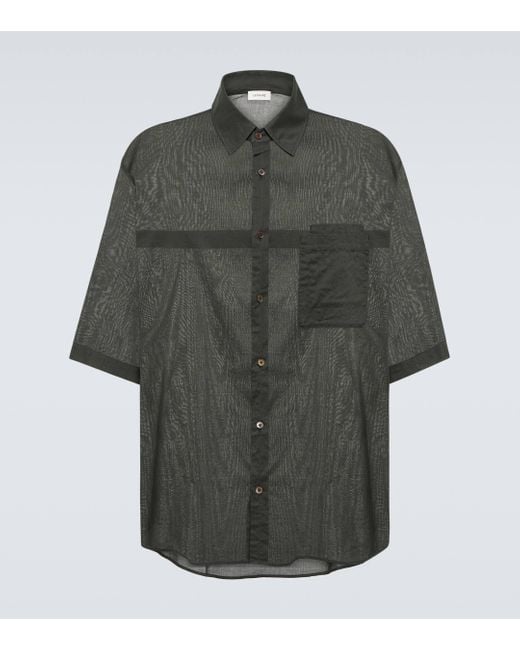 Lemaire Gray Cotton Voile Shirt for men