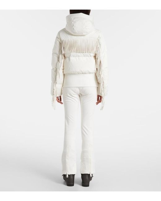 Goldbergh White Marna Fringed Down Ski Jacket