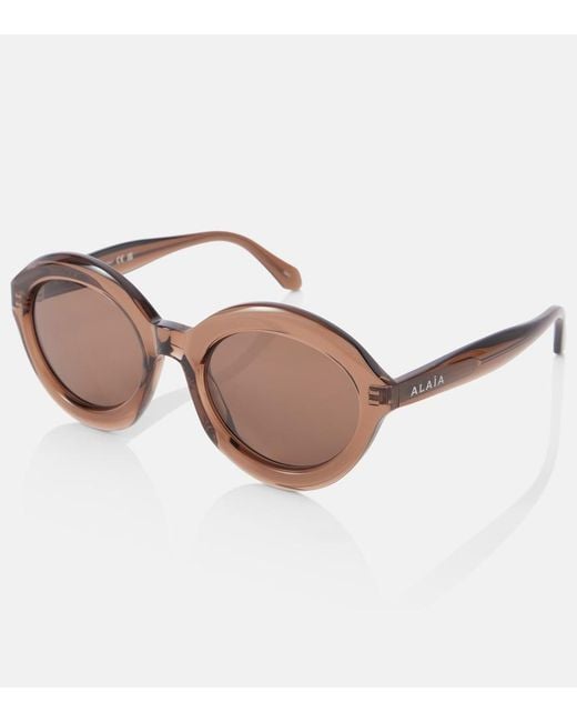 Alaïa Brown Round Sunglasses