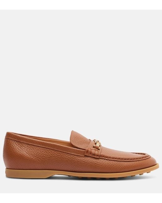 Tod's Brown Leather Loafers