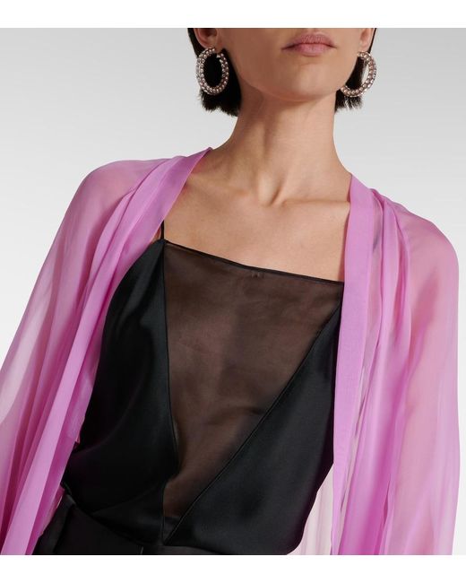 Max Mara Pink Medicea Silk Chiffon Robe