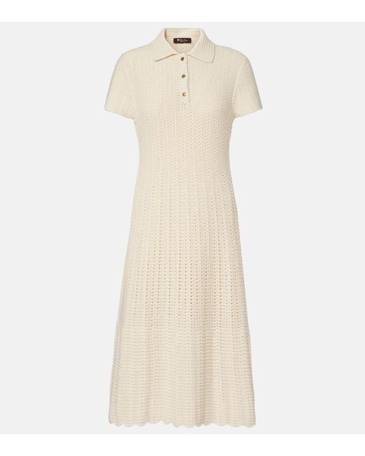 Loro Piana Natural Arola Knitted Cotton Polo Dress
