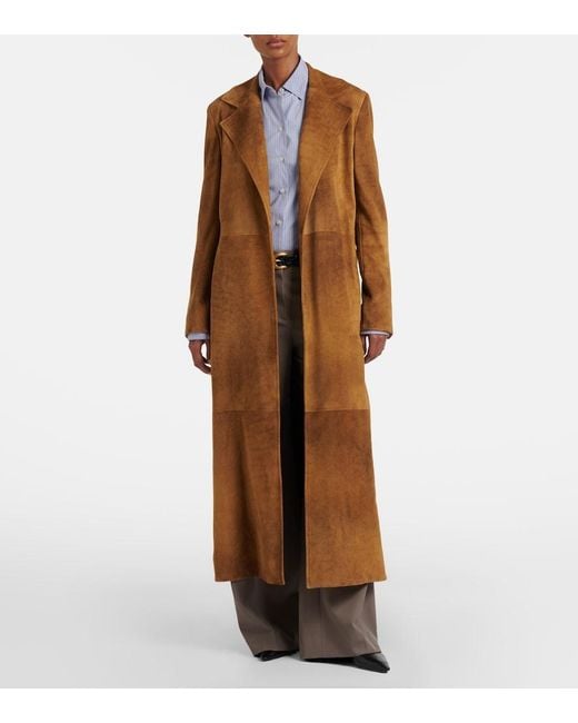 The Row Natural Raisa Suede Coat