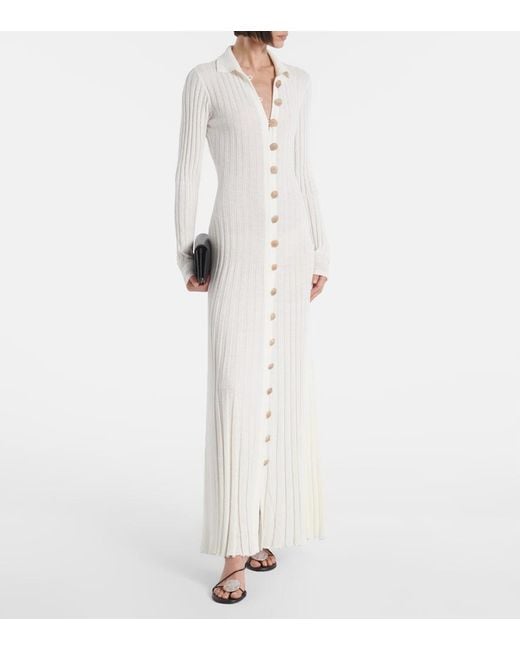 Christopher Esber White Sundial Shell Cotton-Blend Maxi Dress