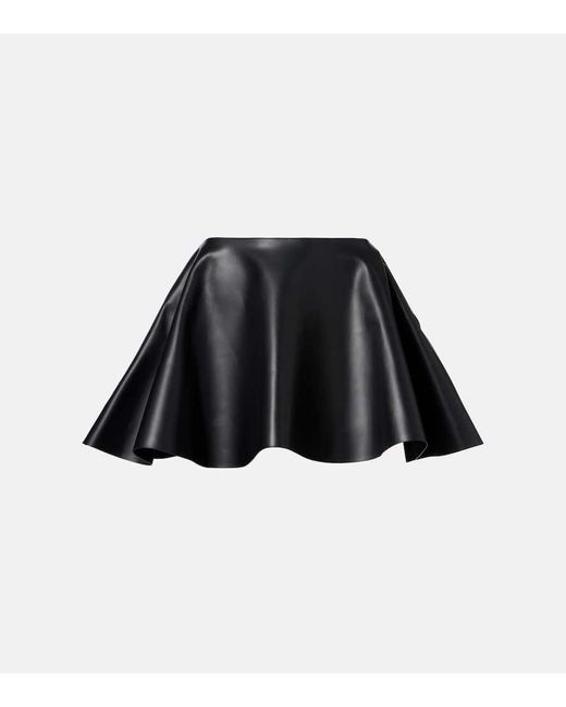 J.W. Anderson Black Minirock Circle Aus Leder
