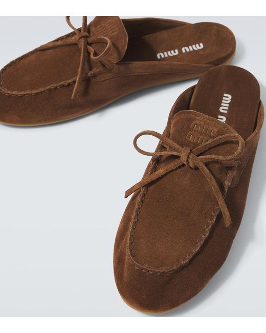 Miu Miu Brown Suede Mules for men