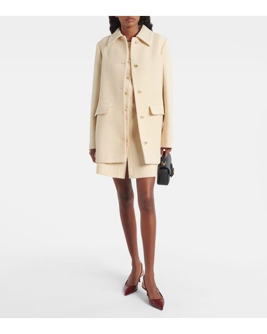 Gucci Natural Mantel Double G Aus Tweed