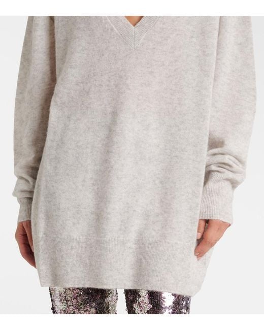 Isabel Marant White Larana Silk, Alpaca And Cashmere Sweater