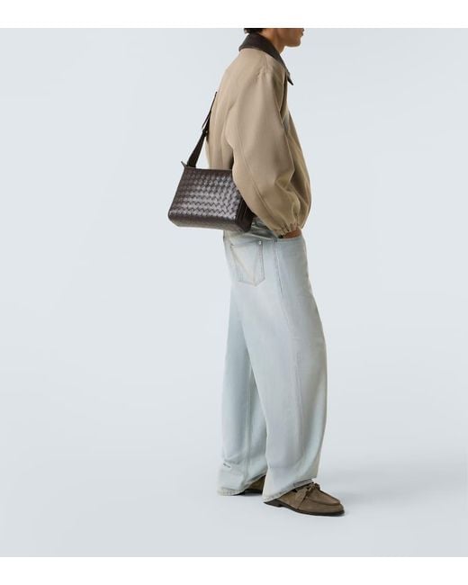 Borsa A Tracolla Tribeca di Bottega Veneta in Black da Uomo